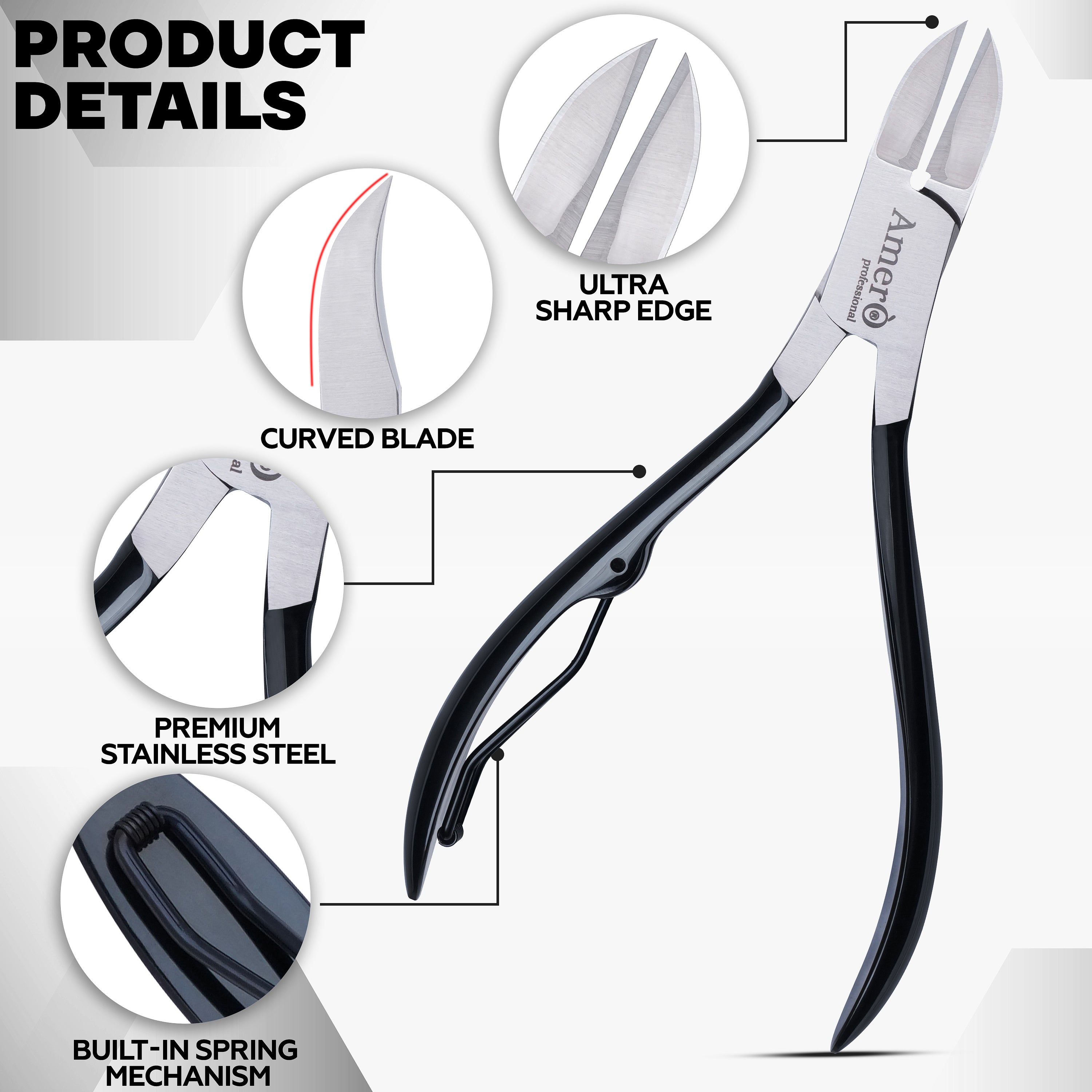 Heavy Duty Nail Clipper – Stainless Steel Toenail Cutter for Thick Nails, Professional Manicure & Pedicure Tool