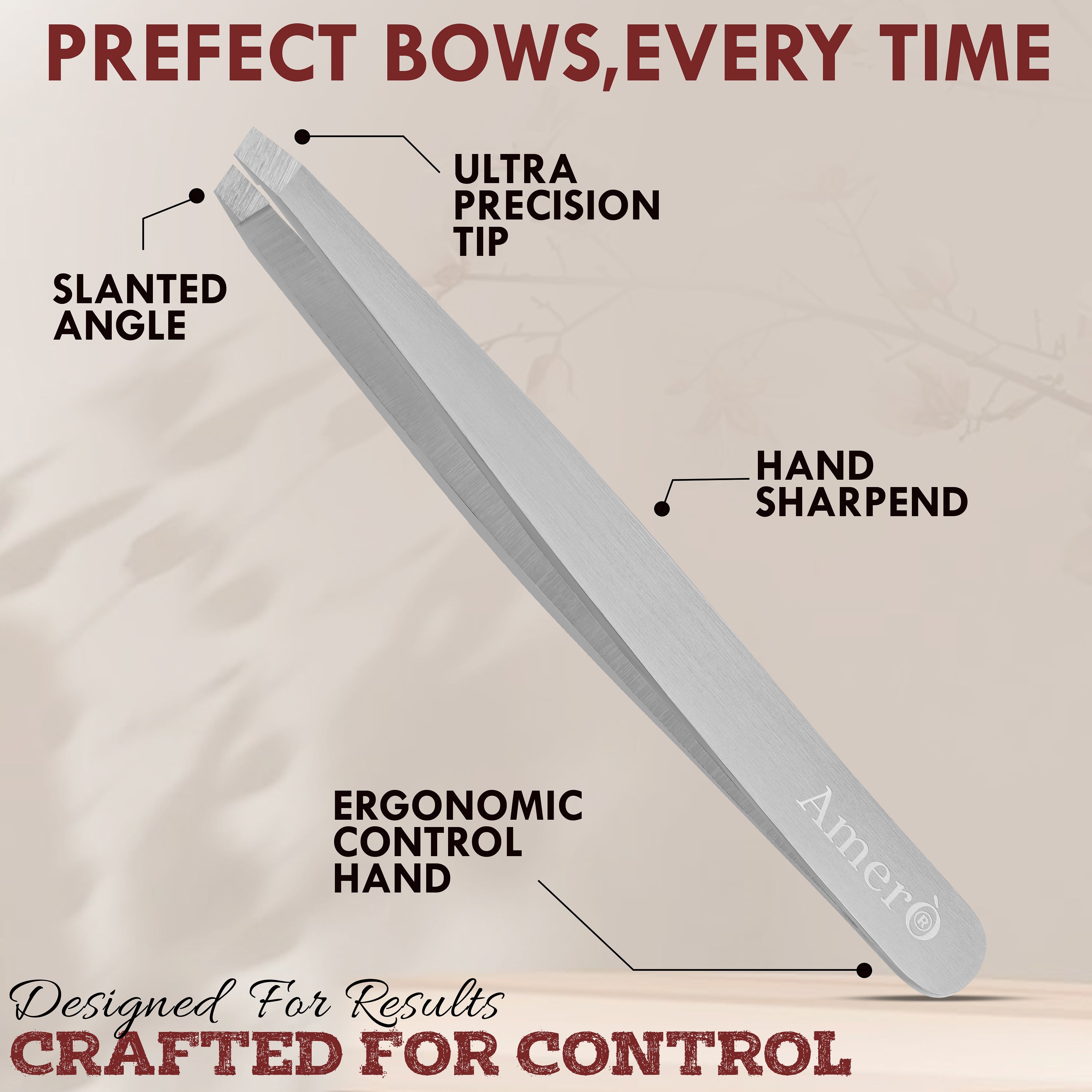 Precision Stainless Steel Eyebrow Tweezers