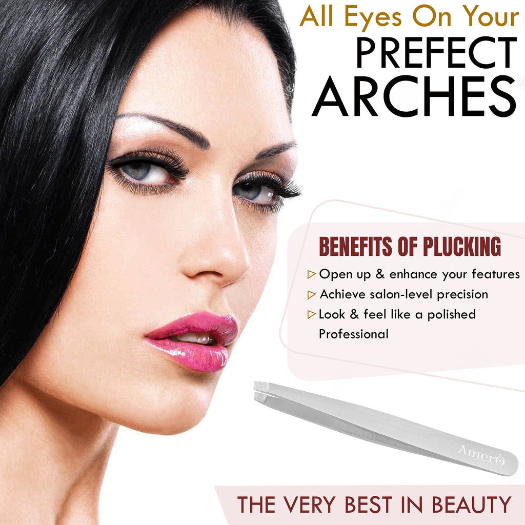 Precision Stainless Steel Eyebrow Tweezers