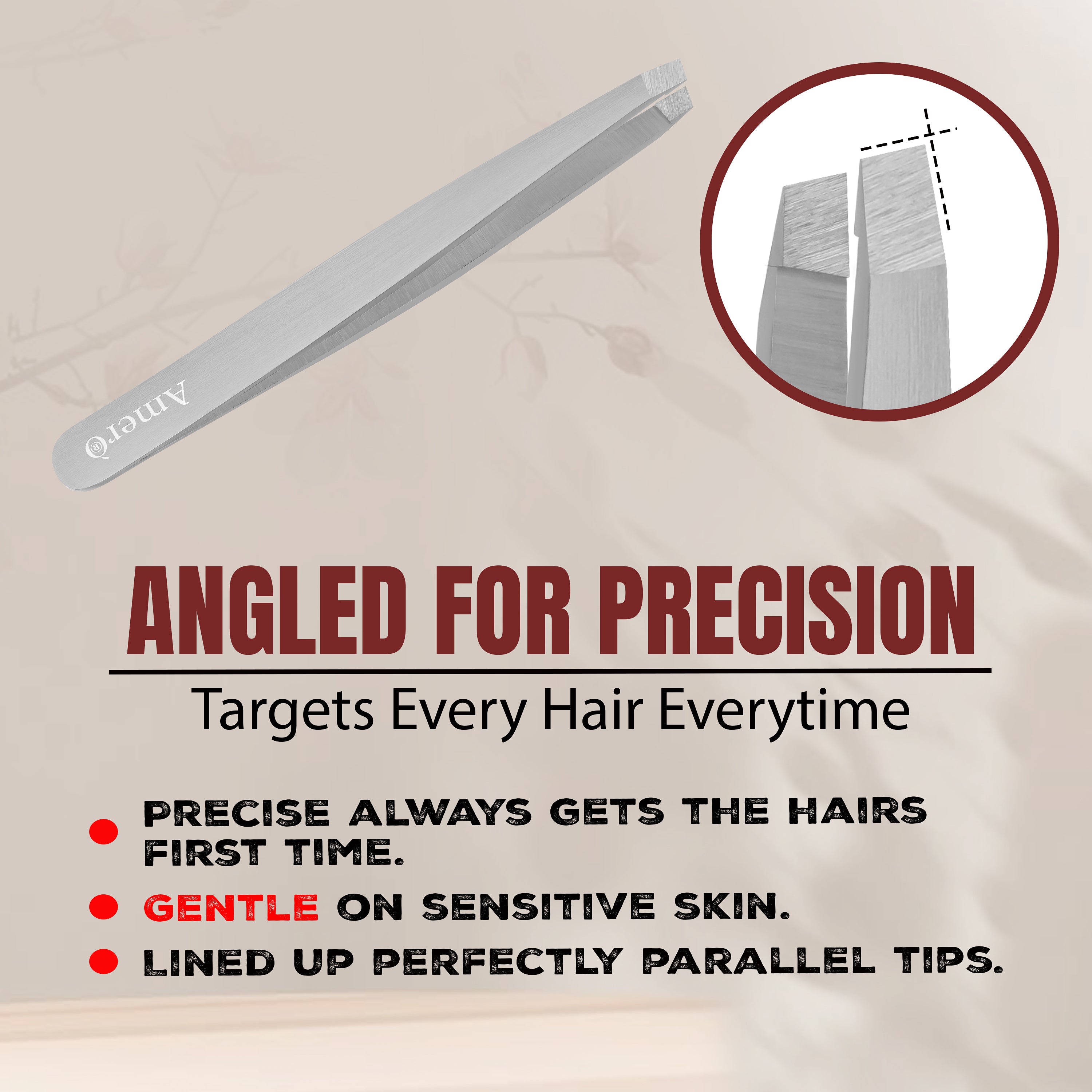 Precision Stainless Steel Eyebrow Tweezers
