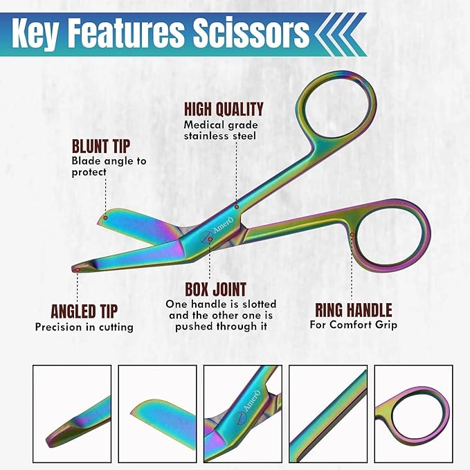 Stainless Steel Lister Bandage Scissors 5.5" with Tensionrite Clip – Durable Sharp Edge, Precision Cutting Tool