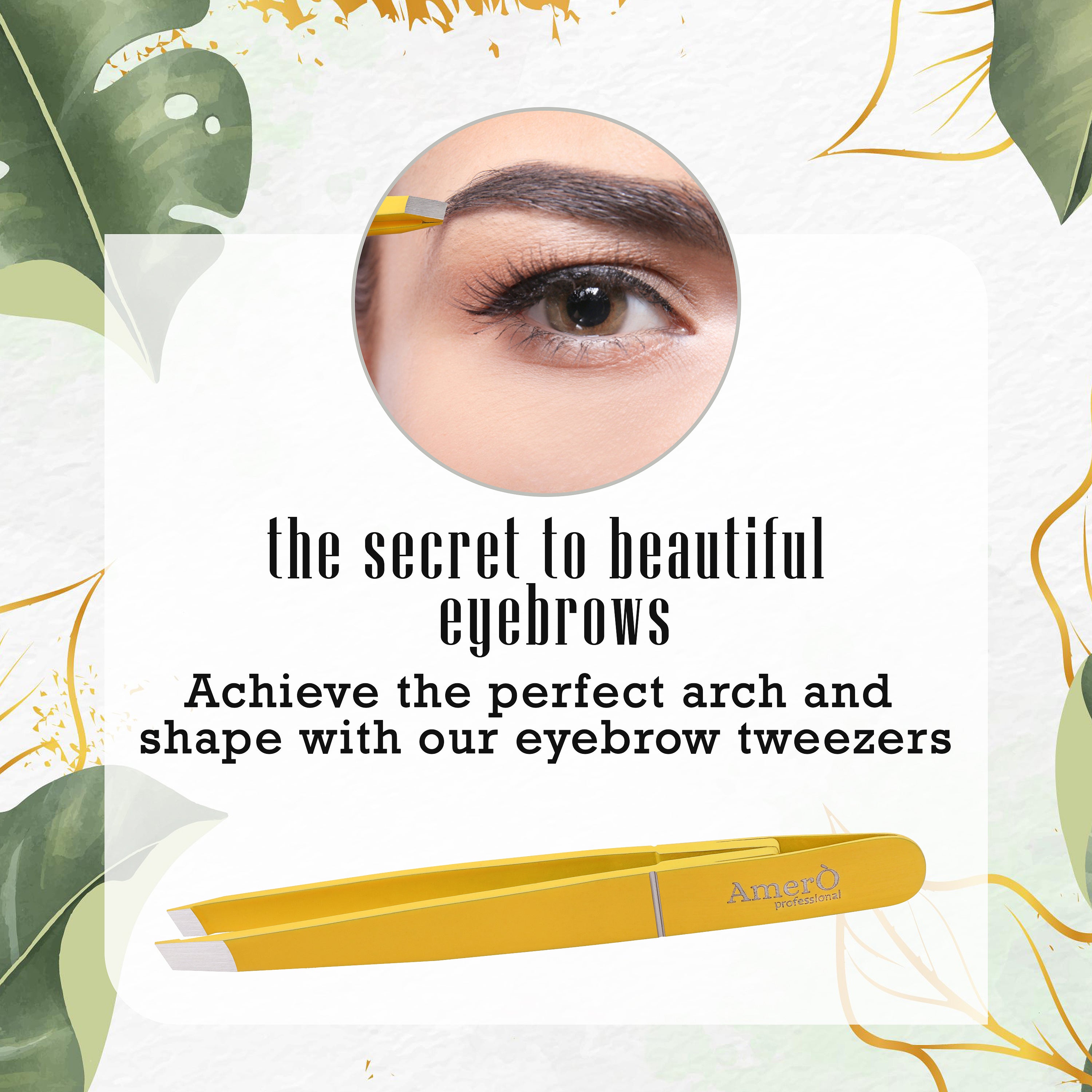 Eyebrow Tweezers – Precision Slant Tip Tweezers for Eyebrow Shaping & Hair Removal