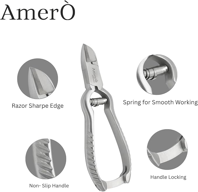 Heavy Duty Nail Clipper – Stainless Steel Toenail Cutter for Thick & Hard Nails – Ideal for Podiatric Care, Arthritis Hands, Elderly & Home Use – Extra Sharp & Comfortable Grip