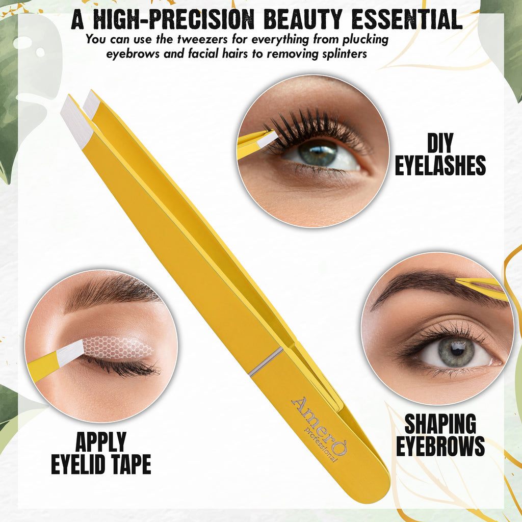Eyebrow Tweezers – Precision Slant Tip Tweezers for Eyebrow Shaping & Hair Removal