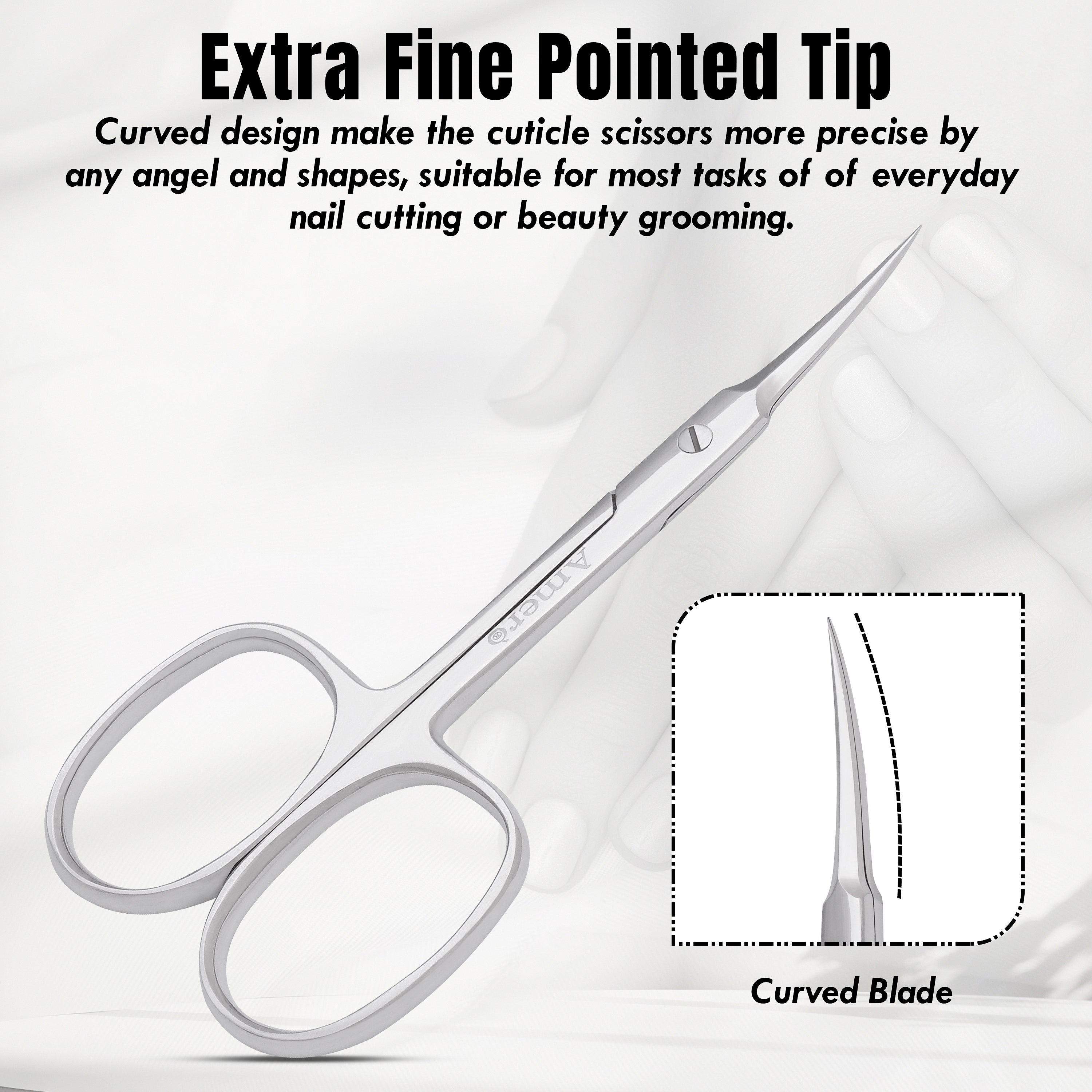 Stainless Steel Cuticle Scissors – Precision Nail Scissors for Manicure & Pedicure, Professional Grooming Tool for Cuticle Care