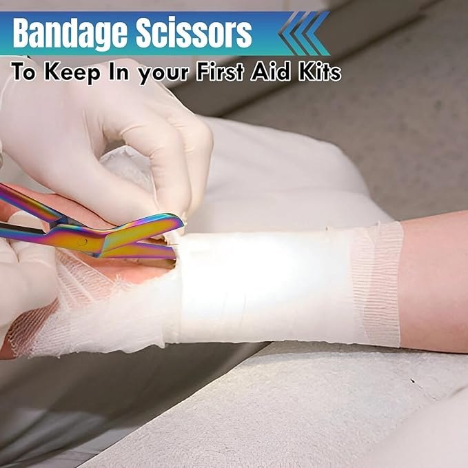 Stainless Steel Lister Bandage Scissors 5.5" with Tensionrite Clip – Durable Sharp Edge, Precision Cutting Tool