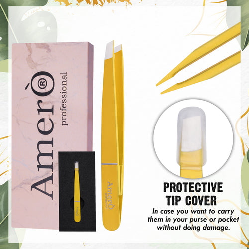 Eyebrow Tweezers – Precision Slant Tip Tweezers for Eyebrow Shaping & Hair Removal
