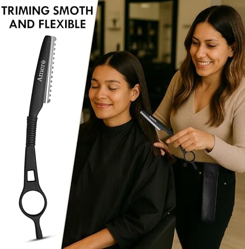 Hair Thinning Razor with Cartridges – Professional Styling Razor Comb for Hair Texturizing, Layering & Barber Use