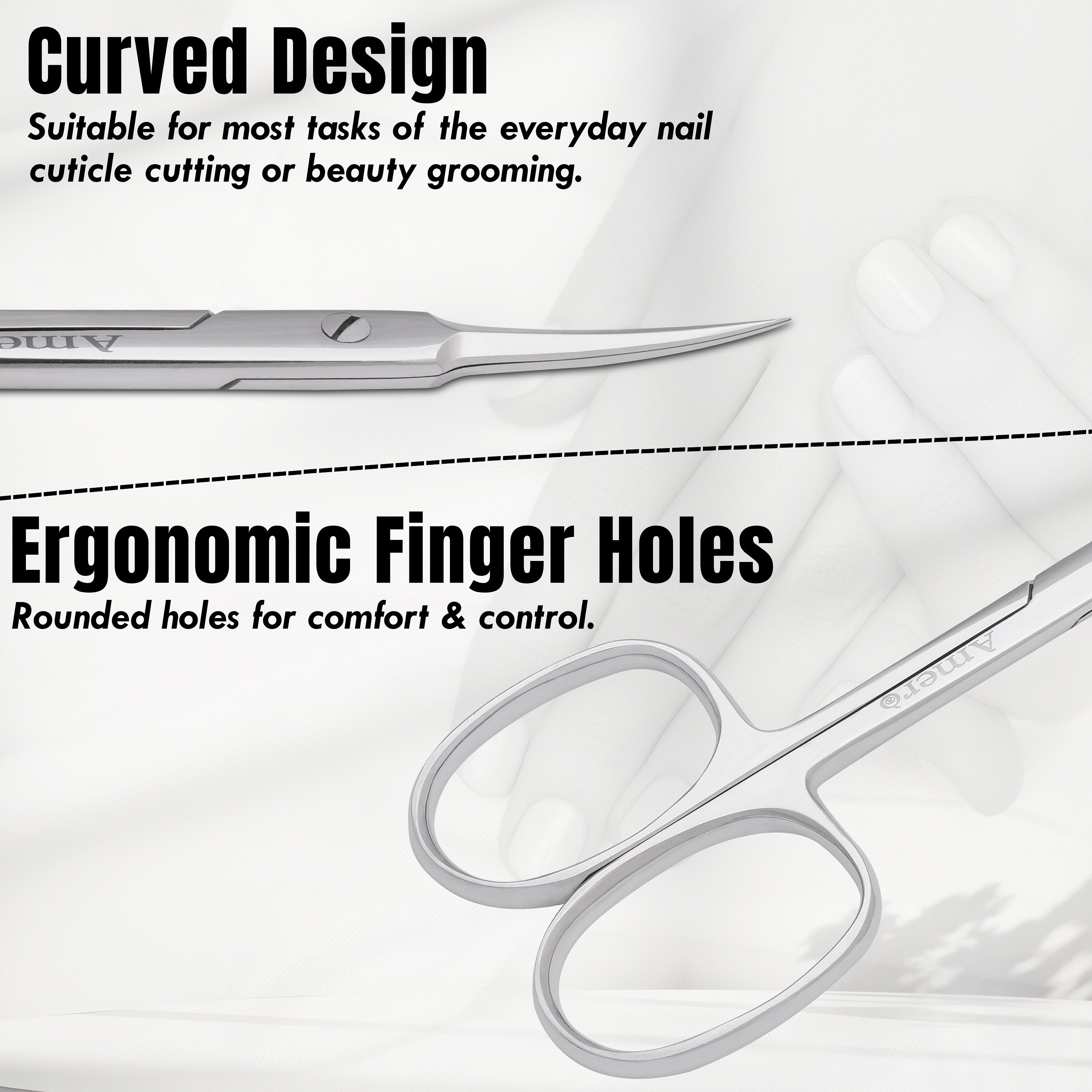 Stainless Steel Cuticle Scissors – Precision Nail Scissors for Manicure & Pedicure, Professional Grooming Tool for Cuticle Care