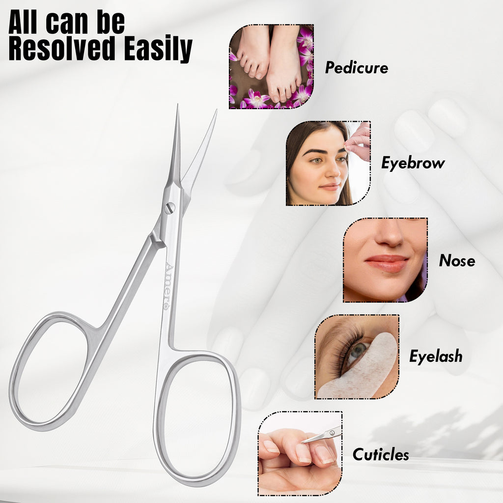 Stainless Steel Cuticle Scissors – Precision Nail Scissors for Manicure & Pedicure, Professional Grooming Tool for Cuticle Care
