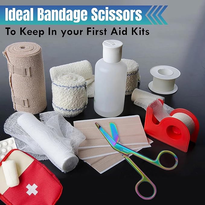 Stainless Steel Lister Bandage Scissors 5.5" with Tensionrite Clip – Durable Sharp Edge, Precision Cutting Tool