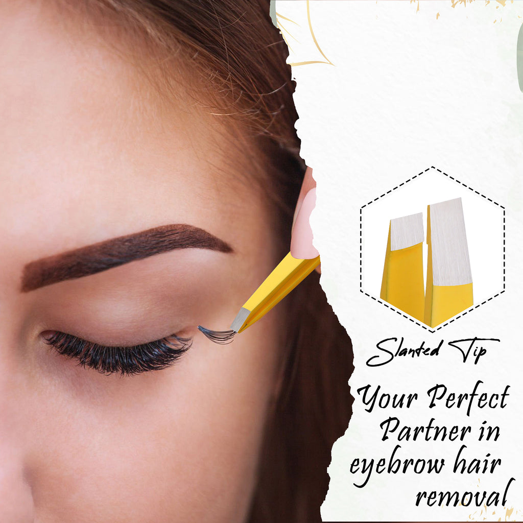 Eyebrow Tweezers – Precision Slant Tip Tweezers for Eyebrow Shaping & Hair Removal