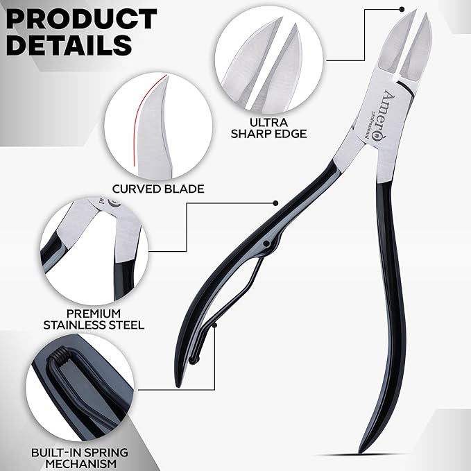 Premium 440C Stainless Steel Heavy Duty Toenail Clippers – 15 mm Wide Jaw, Ergonomic Anti-Slip Handle, Podiatrist-Grade Cutter for Thick & Ingrown Nails