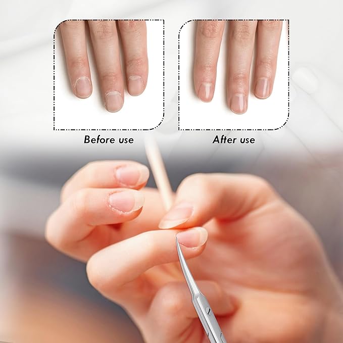Professional Cuticle Scissors – Stainless Steel Nail Scissors for Cuticles, Eyebrow & Facial Hair Trimming – Sharp Precision Blades, Manicure & Pedicure Tools for Home & Salon Use Silver