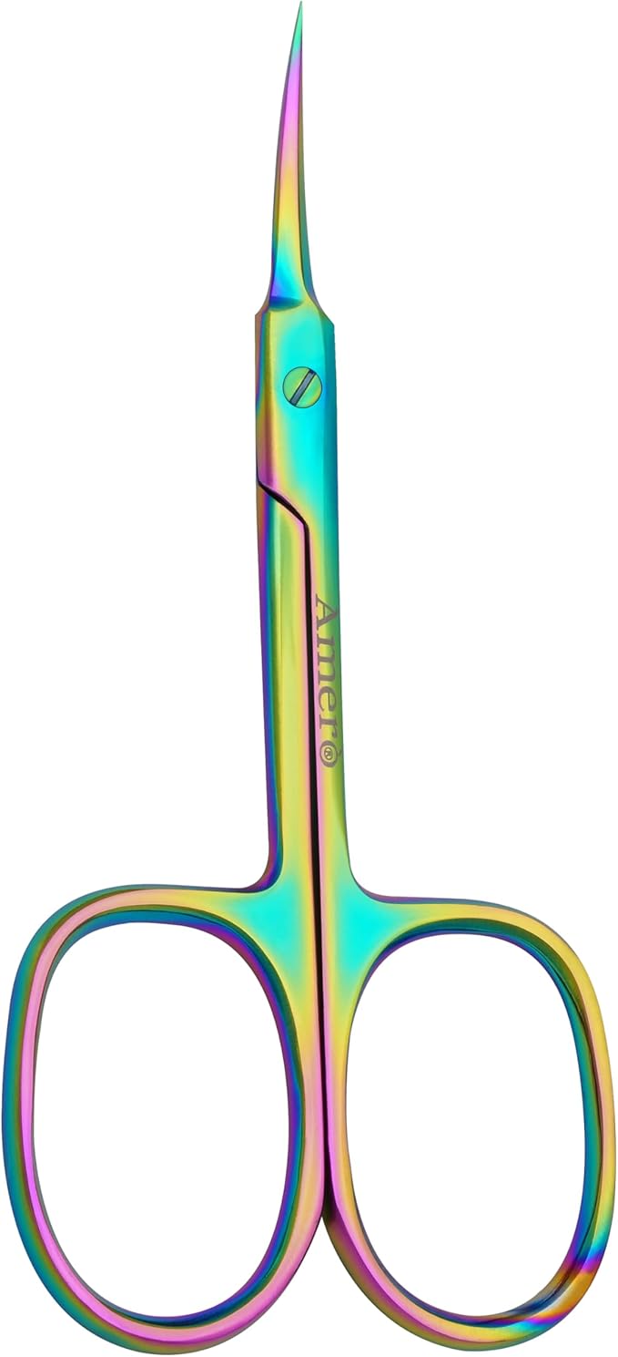 Professional Cuticle Scissors – Stainless Steel Nail Scissors for Cuticles, Eyebrow & Facial Hair Trimming – Sharp Precision Blades, Manicure & Pedicure Tools for Home & Salon Use Multicolor