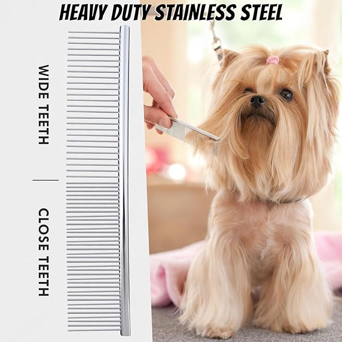 Premium 7-Piece Pet Grooming & Stripping Knife Kit with Comb | Professional Undercoat & Deshedding Tools for Dogs & Cats – Stainless Steel Blades & Wooden Handles (Natural Wood)