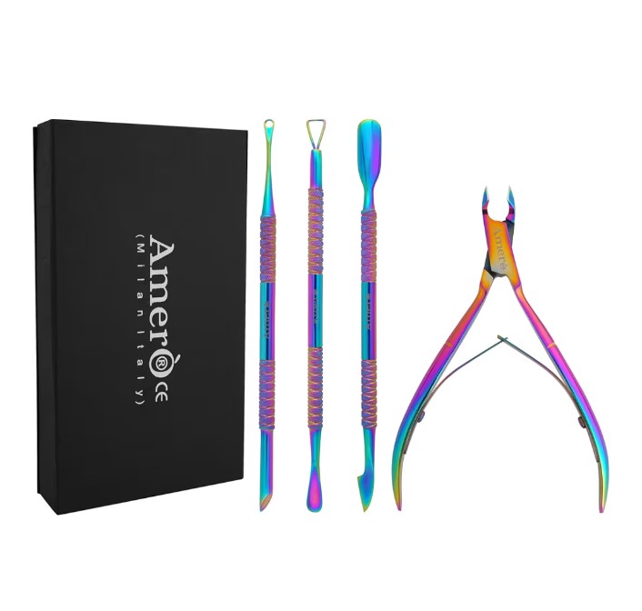 Manicure Set Professional Nail Care Kit – Stainless Steel Nail Clippers, Cuticle Scissors & Pedicure Tools for Men & Women with PU Leather Travel Case (Multicolored)