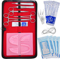 Dental Suturing Practice Kit with Silicone Suture Pad – 6 Stainless-Steel Dental Tools, 4 Pre-Cut Suture Pads, Suture Trainer for Medical & Dental Students