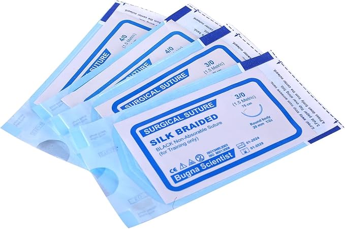 Suture Practice Pad 3-Layer with 14 Pre-Cut Wounds (5x7) – Durable Silicone Skin Pad with Thread for Medical Students, Nursing & Veterinary Training Practice